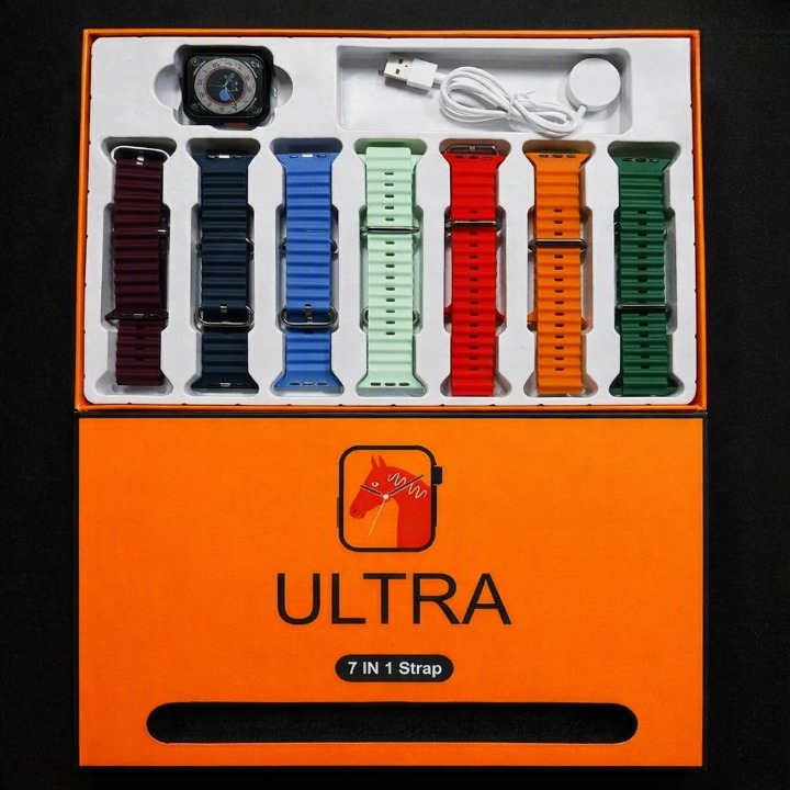 7-in-1 Ultra 3 Smart Watch with 7 Colorful Strap