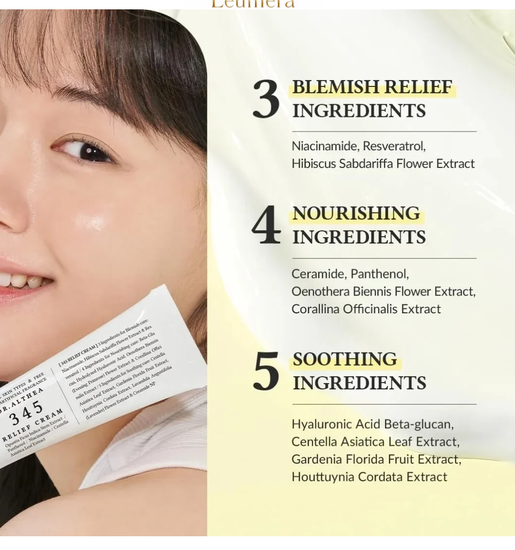 Dr Althea 345 Relief Cream – Gentle Soothing Daily Skincare – 50M