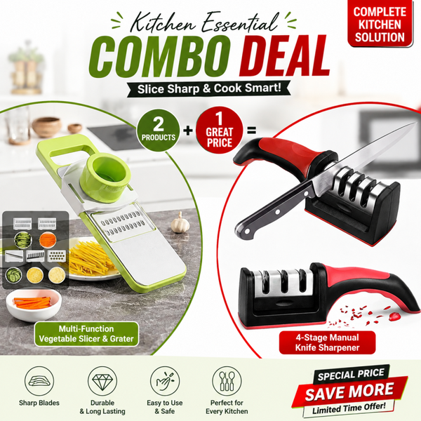 2-in-1 Kitchen Slicer & Knife Sharpener Combo Dea